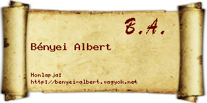 Bényei Albert névjegykártya