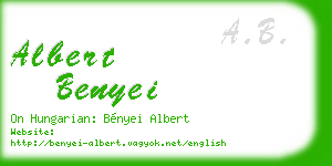albert benyei business card